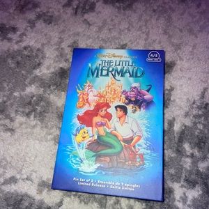 Disney VHS Tape the little mermaid pin set